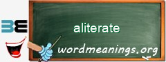 WordMeaning blackboard for aliterate